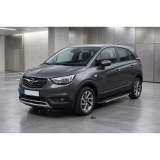 Боковые пороги Bosphorus Grey (2 шт., алюминий) для Opel Crossland X 2017-2024 гг
