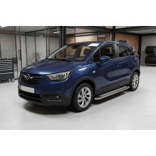 Боковые Подножки Maydos V2 (2 шт., Алюминий и Нержавейка) для Opel Crossland X 2017-2024 гг