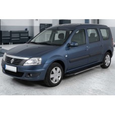 Бокові пороги Bosphorus Grey (2 шт., алюміній) для Renault Logan MCV 2005-2013 рр