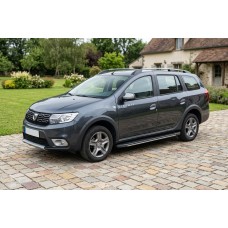 Бокові пороги Bosphorus Grey (2 шт., алюміній) для Renault Logan MCV 2013-2022 рр