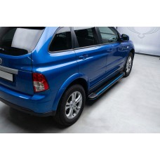 Бокові пороги Maya Blue (2 шт., алюміній) для SsangYong Action 2005-2018 рр