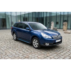 Бокові пороги Maya Blue (2 шт., алюміній) для Subaru Outback 2009-2014 рр