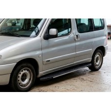 Бокові пороги Bosphorus Grey (2 шт., алюміній) для Peugeot Partner 1996-2008 рр