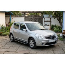 Бокові пороги Bosphorus Grey (2 шт., алюміній) для Dacia Sandero 2007-2013 рр