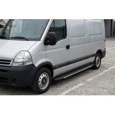 Бокові пороги Bosphorus Grey (2 шт., алюміній) Довга база для Nissan Interstar 2002-2010 рр
