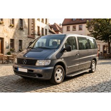 Бокові пороги Bosphorus Grey (2 шт., алюміній) для Mercedes Vito W638 1996-2003 рр