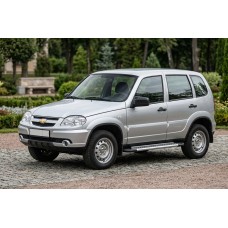 Боковые Подножки New Vision Grey (2 шт., Алюминий) для Chevrolet Niva 1998-2020 гг