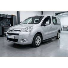 Бокові пороги Tayga Black (2 шт., алюміній) для Citroen Berlingo 2008-2018 рр