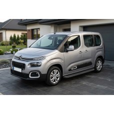 Боковые Подножки Tayga Black (2 шт., Алюминий) Длинная База для Citroen Berlingo/Multispace 2018- гг
