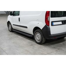 Боковые Подножки Tayga Black (2 шт., Алюминий) Макси база для Fiat Doblo II 2010-2022 гг