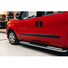 Бокові пороги Tayga V2 (2 шт., алюміній) Стандартна база для Fiat Doblo II 2010-2022 рр