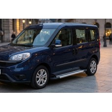 Боковые Подножки New Vision Grey (2 шт., Алюминий) Макси база для Fiat Doblo II 2010-2022 гг