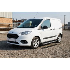 Бокові пороги BlackLine (2 шт., алюміній) для Ford Courier 2014-2023 рр
