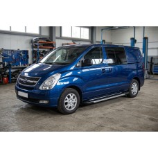 Бокові пороги RedLine V1 (2 шт., алюм.) для Hyundai H300, H1, Starex 2008-2020 рр