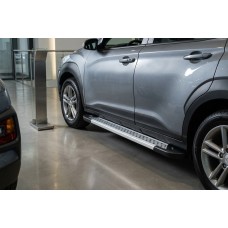 Бокові пороги New Vision Grey (2 шт., алюміній) для Hyundai Kona 2017-2023 рр