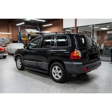 Бокові пороги Tayga Black (2 шт., алюміній) для Hyundai Santa Fe 1 2000-2006 рр