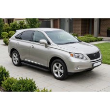 Бокові пороги Allmond Black (2 шт, алюміній) для Lexus RX 2009-2015 рр