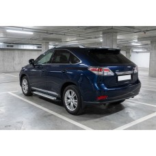 Бокові пороги Allmond Grey (2 шт, алюміній) для Lexus RX 2009-2015 рр