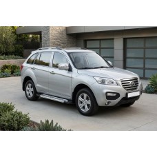 Бокові пороги New Vision Grey (2 шт., алюміній) для Lifan X60 2011- рр