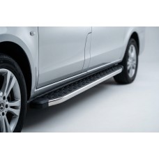 Бокові пороги BlackLine (2 шт., алюм.) Довга (ExtraLong) для Mercedes Vito W639 2004-2014 рр