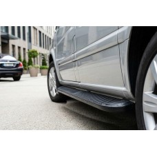 Боковые Подножки Tayga Black (2 шт., Алюминий) Короткая и Средняя для Mercedes Vito W639 2004-2014 гг