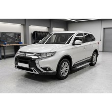 Боковые Подножки New Vision Grey (2 шт., Алюминий) для Mitsubishi Outlander 2012-2021 гг