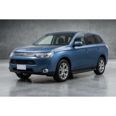 Бокові пороги Tayga Black (2 шт., алюміній) для Mitsubishi Outlander 2012-2021 рр