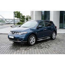 Бокові пороги Tayga V2 (2 шт., алюміній) для Nissan Murano 2008-2014 рр