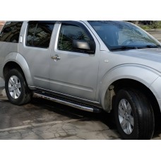 Боковые пороги BlackLine (2 шт, алюм.) для Nissan Pathfinder R51 2005-2014 гг