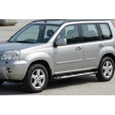 Бокові пороги Sunrise (2 шт., алюм.) для Nissan X-trail T30 2002-2007 рр