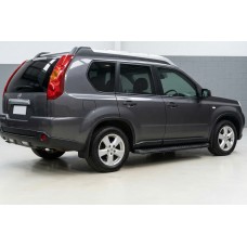 Боковые Подножки Tayga Black (2 шт., Алюминий) для Nissan X-trail T31 2007-2014 гг