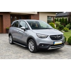 Бокові пороги BlackLine (2 шт., алюміній) для Opel Crossland X 2017-2024 рр