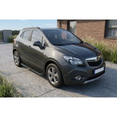 Боковые Подножки Tayga Black (2 шт., Алюминий) для Opel Mokka 2012-2021 гг