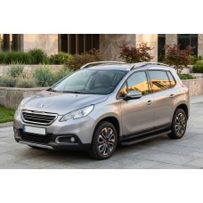 Бокові пороги Tayga Black (2 шт., алюміній) для Peugeot 2008 2013-2019 рр
