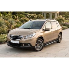 Бокові пороги New Vision Black (2 шт., алюміній) для Peugeot 2008 2013-2019 рр