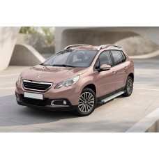 Бокові пороги New Vision Grey (2 шт., алюміній) для Peugeot 2008 2013-2019 рр