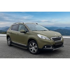 Бокові пороги Tayga Black (2 шт., алюміній) 2008-2014 для Peugeot -2016 рр