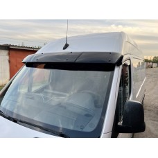 Козирьок на лобове скло (чорний глянець, 5мм) для Mercedes Sprinter W907/W910 2018- рр