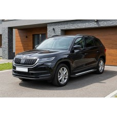 Боковые пороги New Vision Black (2 шт., алюминий) для Skoda Kodiaq 2016-2023 гг
