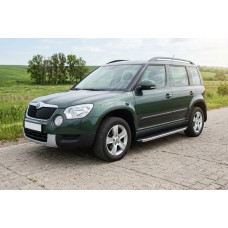 Бокові пороги BlackLine (2 шт., алюміній) для Skoda Yeti 2009-2017 рр