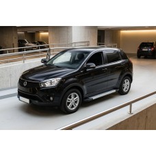 Боковые Подножки New Vision Grey (2 шт., Алюминий) для SsangYong Korando 2010-2019 гг
