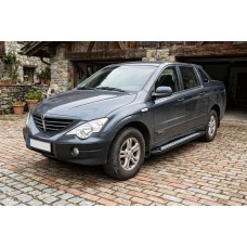 Боковые пороги New Vision Black (2 шт., алюминий) для SsangYong Action 2005-2018 гг