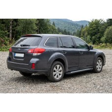 Боковые пороги New Vision Black (2 шт., алюминий) для Subaru Outback 2009-2014 гг