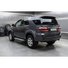 Бокові пороги Allmond Grey (2 шт., алюм) для Toyota Fortuner 2006-2015 рр