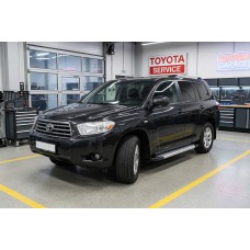 Бокові пороги New Vision Grey (2 шт., алюміній) для Toyota Highlander 2008-2013 рр
