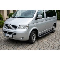 Боковые Подножки Tayga Black (2 шт., Алюминий) Только для короткой базы для Volkswagen T5 Transporter 2003-2010 гг