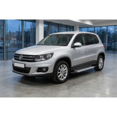 Бокові пороги New Vision Grey (2 шт., алюміній) для Volkswagen Tiguan 2007-2016 рр