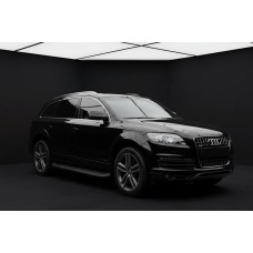 Бокові пороги Tayga Black (2 шт., алюміній) для Ауди Q7 2005-2015 рр