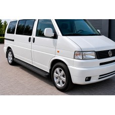 Бокові пороги Tayga Black (2 шт., алюміній) Тільки на коротку базу для Volkswagen T4 Transporter 1990-2003 рр