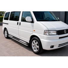 Бокові пороги Tayga V2 (2 шт., алюміній) Тільки на коротку базу для Volkswagen T4 Transporter 1990-2003 рр